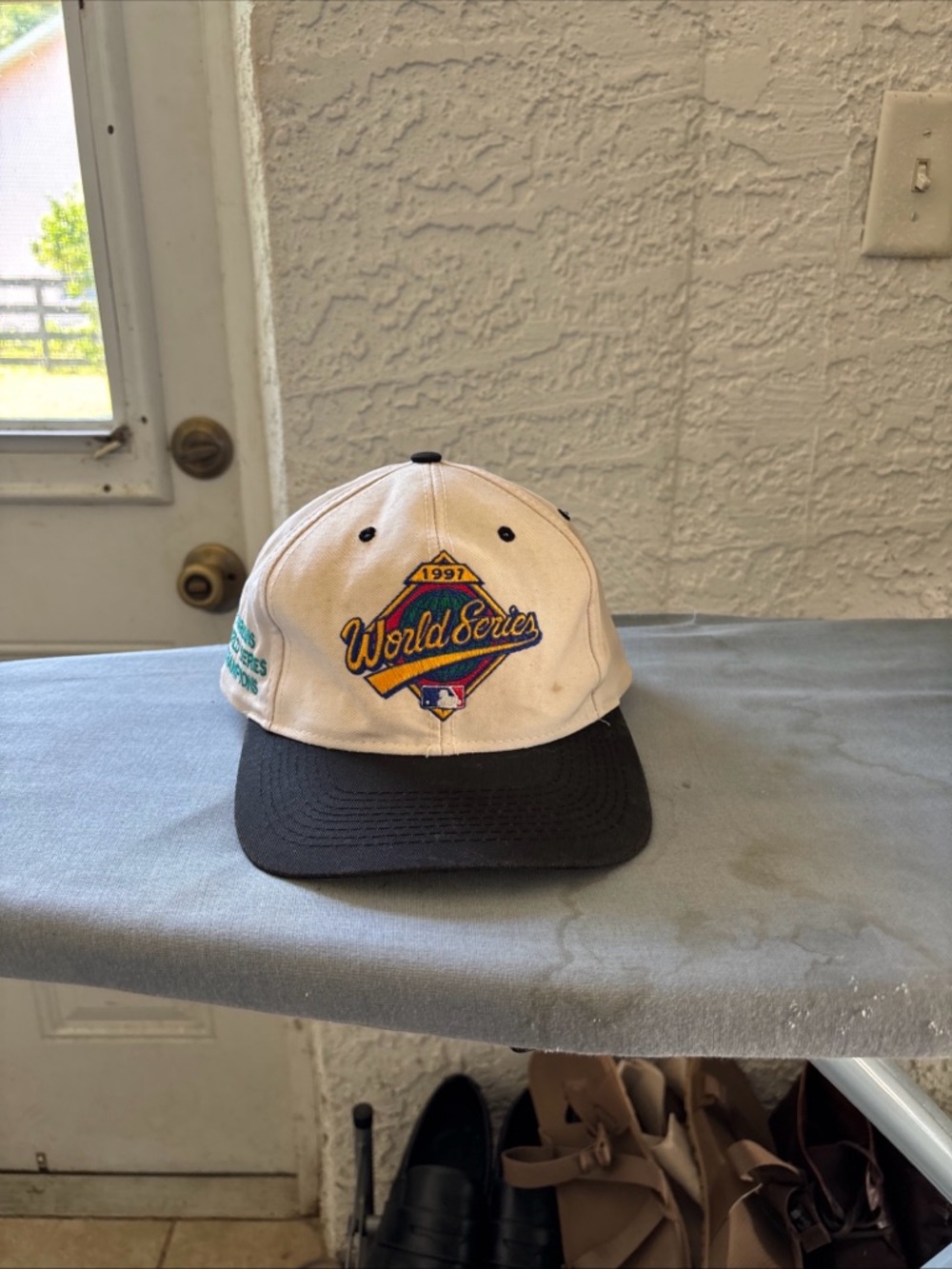 1997 World Series Baseball Cap - White & Black Florida Marlins Champions